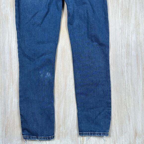 Abercrombie & Fitch High Rise Skinny Jeans Distressed Blue Denim Raw Hem 26 - Picture 9 of 16